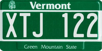 VT license plate XTJ122