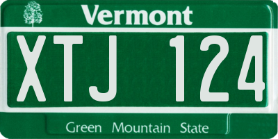 VT license plate XTJ124