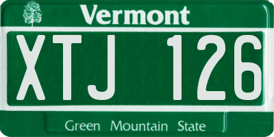 VT license plate XTJ126