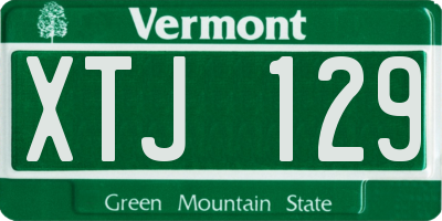 VT license plate XTJ129