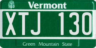 VT license plate XTJ130
