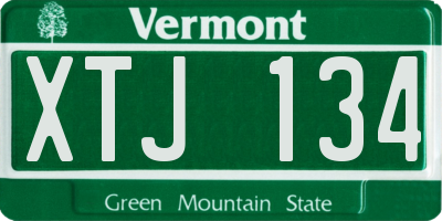 VT license plate XTJ134