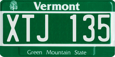 VT license plate XTJ135