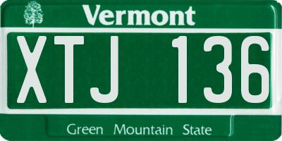 VT license plate XTJ136