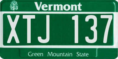 VT license plate XTJ137