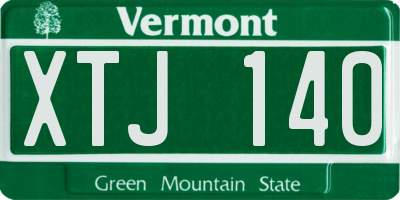 VT license plate XTJ140