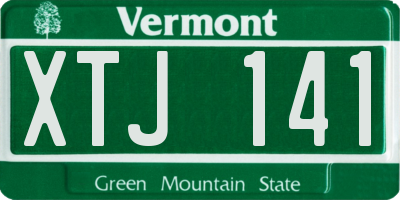 VT license plate XTJ141