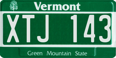 VT license plate XTJ143