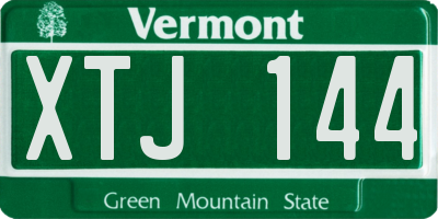 VT license plate XTJ144