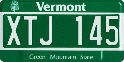 VT license plate XTJ145