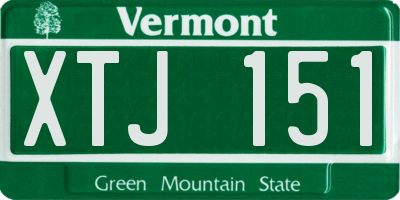 VT license plate XTJ151