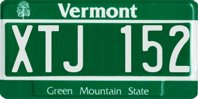 VT license plate XTJ152