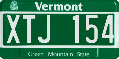 VT license plate XTJ154