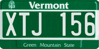 VT license plate XTJ156
