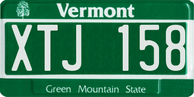 VT license plate XTJ158