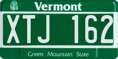 VT license plate XTJ162
