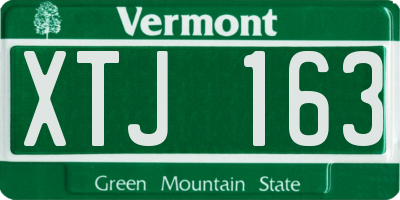 VT license plate XTJ163