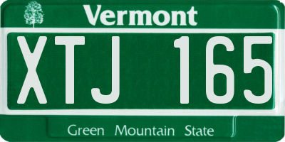 VT license plate XTJ165