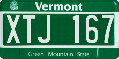 VT license plate XTJ167