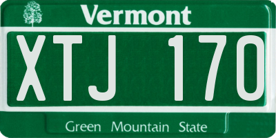 VT license plate XTJ170