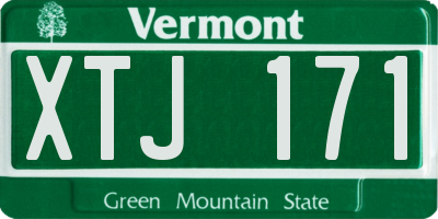 VT license plate XTJ171