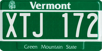 VT license plate XTJ172