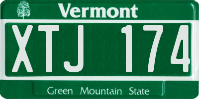 VT license plate XTJ174