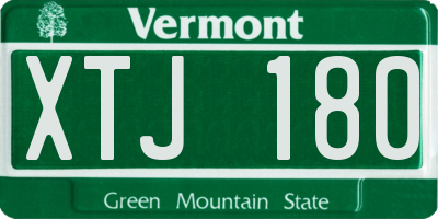 VT license plate XTJ180