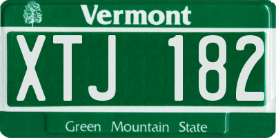 VT license plate XTJ182