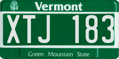 VT license plate XTJ183