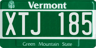VT license plate XTJ185