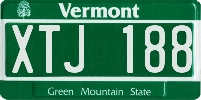 VT license plate XTJ188