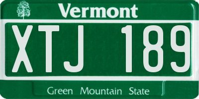 VT license plate XTJ189