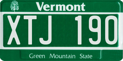 VT license plate XTJ190