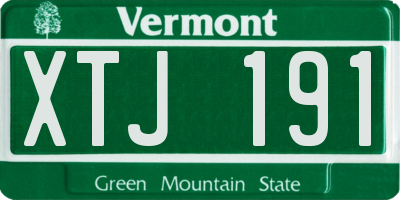 VT license plate XTJ191