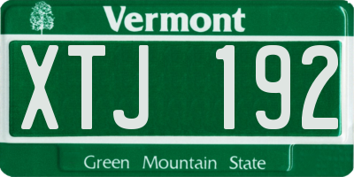 VT license plate XTJ192