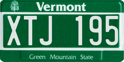 VT license plate XTJ195