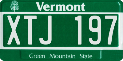 VT license plate XTJ197