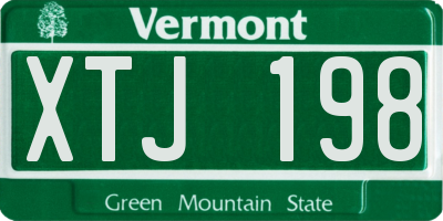 VT license plate XTJ198