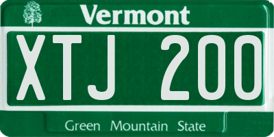 VT license plate XTJ200