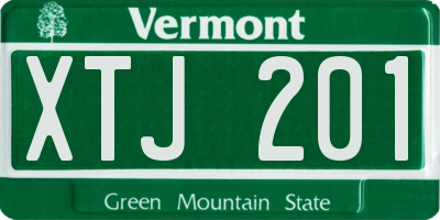 VT license plate XTJ201