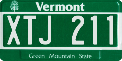 VT license plate XTJ211