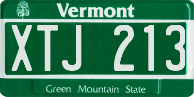 VT license plate XTJ213