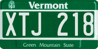 VT license plate XTJ218