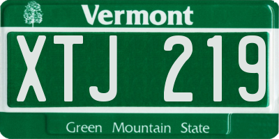 VT license plate XTJ219