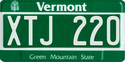 VT license plate XTJ220