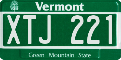 VT license plate XTJ221