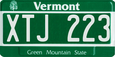 VT license plate XTJ223