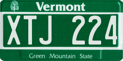VT license plate XTJ224