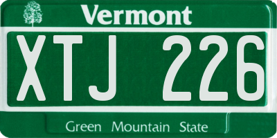 VT license plate XTJ226